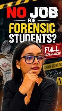 Are There NO JOBS in Forensic Science? | Truth Behind It #forensicscience #jobs