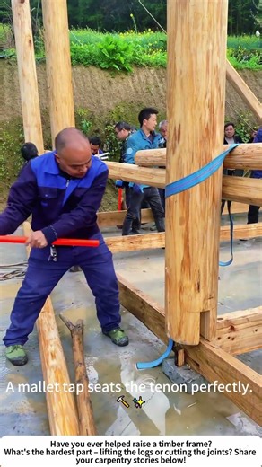 Log Cabin Timber Framing – Mortise & Tenon Joinery 🏠