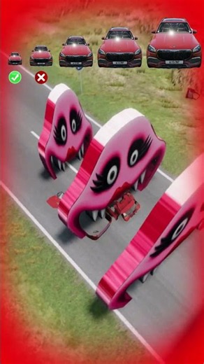 Big & Small Cars vs Mommy Snake - BeamNG.Drive