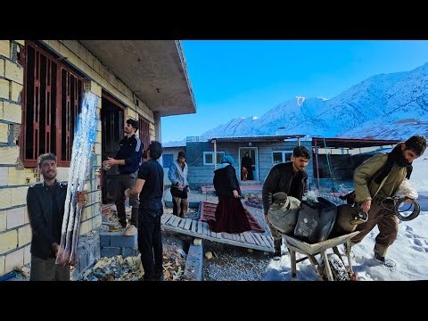 🪵❄️"Winter Farm Visit: Hasan and Qadir Deliver Supplies to Amir while Milad Installs New Windows!"