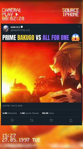 PRIME BAKUGO VS ALL FOR ONE 😱 | #animeedit #myheroacademia #anime