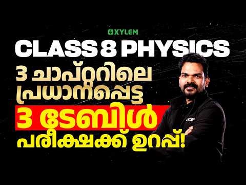 Class 8 Annual Exam 2026 : Physics | Chapter 3 : Important Tables | Xylem Class 8