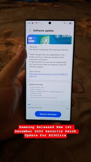 Samsung Released New 1st December 2025 Security Patch Update For S23Ultra