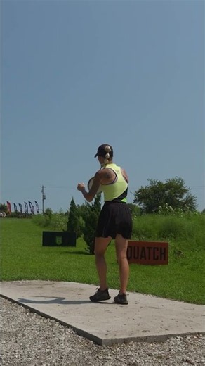 Catrina runs the basket and drains the comeback putt into a headwind!
