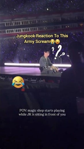 jungkook reaction to this Army scream during MAGIC SHOP | bts tampa concert CTTO @WINTTAEBEAR ON TWT