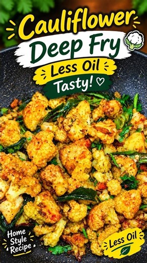 Cauliflower Deep Fry | Less Oil, More Taste 😋🌿 | Easy Cauliflower Recipe #Shorts