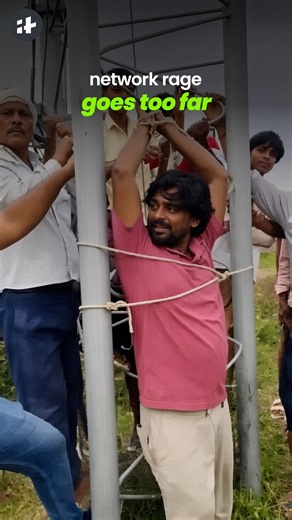 up villagers tie jio technician to mobile tower over poor 5g #shorts