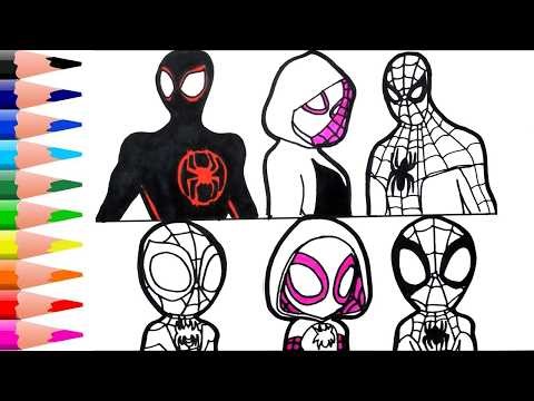 🔴HOW TO COLORING spider-man 4 in different styles | Coloring pages, Coloring book