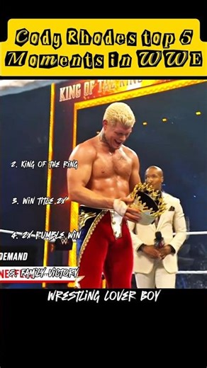 Top 5 Cody Rhodes Moments 🔥👑 #shorts #viral #wwe #wrestling #trending #top5 #edit #aew #champion
