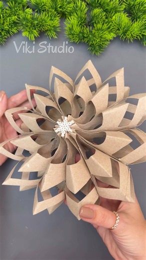 ❄️ Amazing Christmas Decor from Toilet Paper Rolls | Easy DIY Snowflake #christmas #fyp
