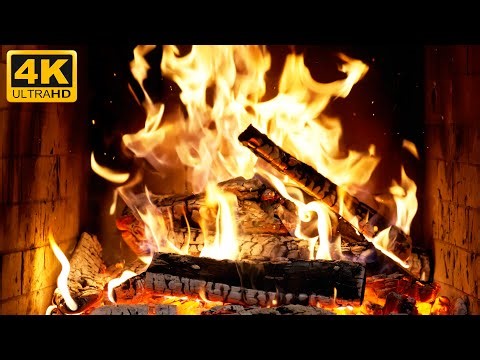 🔥 Cozy Fireplace Burn (12 HOURS) with Crackling Logs & Burning Fire Sounds for Cozy Winter Mornings