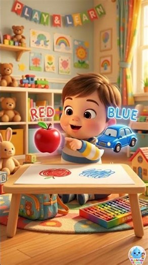 Kids Learn Colors RED & BLUE 🖍️🌈 | Crayon Drawing Fun 🎨 | Fun Learning for Kids #nurseryrhymes