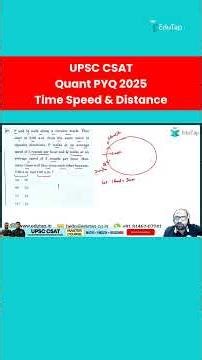 UPSC CSAT 2025 Quant Time Speed And Distance PYQ Solved