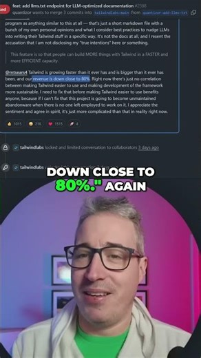Tailwind revenue down 80% because of AI