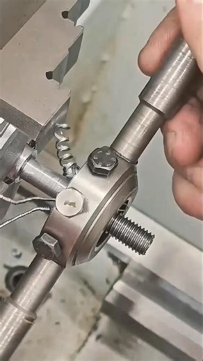The process of finishing the surface of a metal rod & making threads with the helpM-10Die.#toolforce