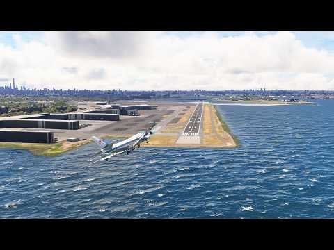 Unbelievable! Giant U.S.A. Boeing 747 Attempts to Land on LaGuardia's Short Runway