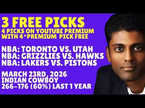 Monday NBA Basketball Picks Predictions & Best Bets 03/23/2026 Indian Cowboy Picks Predictions Bets