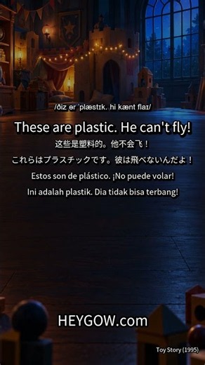 Toy Story (1995) | These are plastic. He can't fly! | Learn English #Shorts