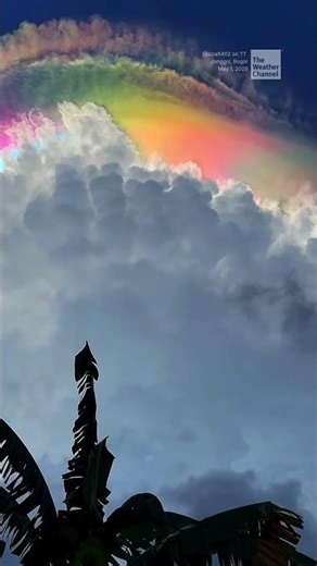 Iridescent clouds after rain 🌈 Ultra rare sky phenomenon caught on camera | Weather Channel