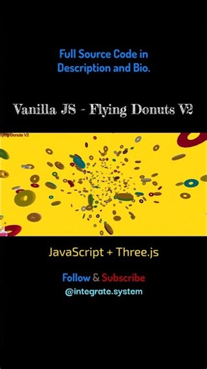 Vanilla Jsflying Donuts-v2 Backface Culling Dynamic light lod #threejs #shorts