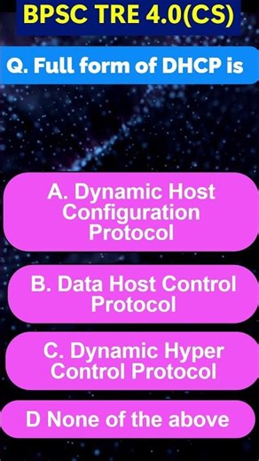 Full form of DHCP #dhcp #tre4 #bpscexam #tre4cs #computerscience #news #tre4notification #network