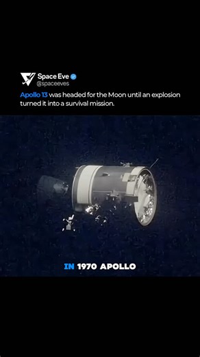 Launched April 11, 1970, Apollo 13 was meant to be NASA’s third Moon landing, crewed by Jim Lovell, Jack Swigert, and Fred Haise. Two days in, an oxygen tank exploded about 200,000 miles from Earth, crippling power and life support. The crew used the lunar module Aquarius as a lifeboat, while engineers improvised fixes on the ground, including a makeshift CO₂ filter. Apollo 13 looped around the Moon for a gravity assist home and splashed down safely on April 17, 1970. | SpaceEve