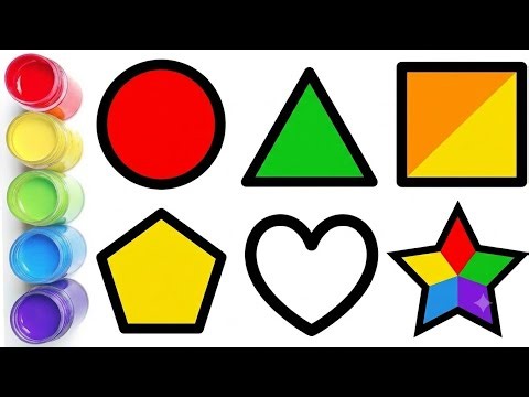 learn shapes name with colours | 2d shapes | Drawing and painting shapes|