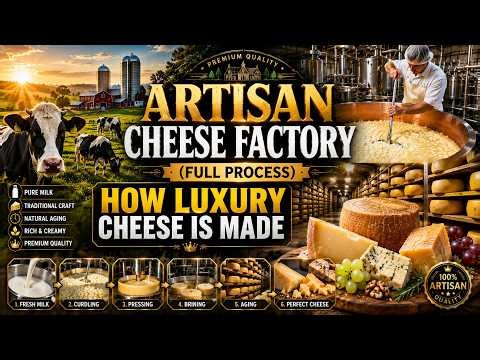Artisan Cheese Factory – (Full Process) How Luxury Cheese Is Made #cheese #factory #process #shorts