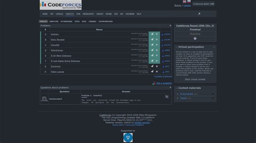 [solved A-F] Codeforces Round 1096 (Div. 3) (CF2227)
