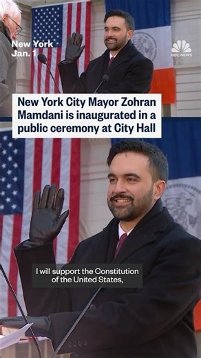 New York City Mayor Zohran Mamdani is inaugurated in a public ceremony at City Hall
