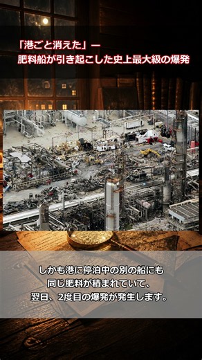 「港ごと消えた」― 肥料船が引き起こした史上最大級の爆発