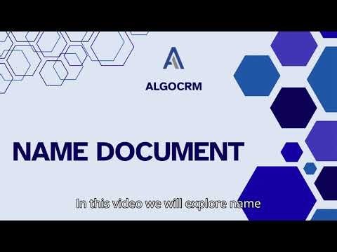 Named Document Feature in ALGO-CRM (English)