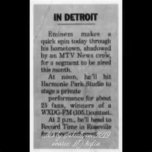 #Eminem Freestyle for 105.1 FM contest winners at Harmonie Park Studio, 1999