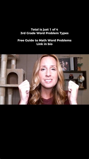 Same structure. Different missing part. This is still a TOTAL word problem. The only thing that changes is what’s missing. When students understand the structure (parts total), they stop asking: “Is this addition or subtraction?” Because they know it’s about relationships — not keywords. If you want the full framework I use to teach 3rd grade word problems (including all 4 types), grab my Free Guide to Math Word Problems — it’s linked in my bio. Save this to reference when you teach missing-part