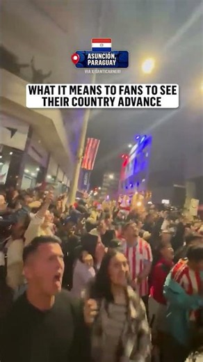 Absolute SCENES in Paraguay as they watch their team advance 🇵🇾