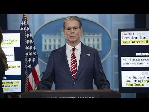 LIVE: Secretary Bessent holds a press briefing at the White House | NBC News