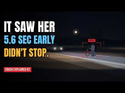 Uber's Self-Driving Car Saw Her 5.6 Seconds Early. Why Didn't It Stop? | Crash Explained #crashvideo