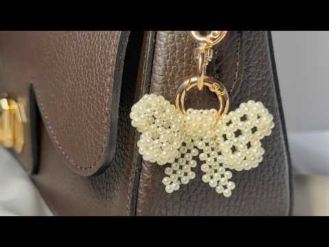 DIY Luxury Bow Bag Charm 🎀 Exquisite Beading Tutorial