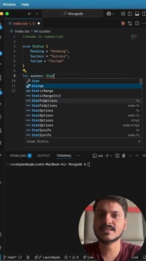 enums in typescript with example #typescript #backend #coding #frontend