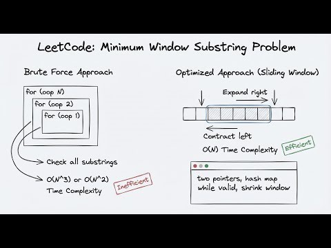 Leetcode 76 | Minimum Window Substring | Sliding Window Explained (Interview Prep)