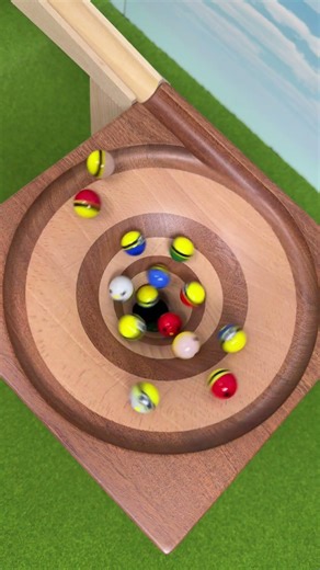 Marbles falling in a vortex Marble Run ASMR #154 Slow Motion Colorful marbles #marblerun #マーブルラン