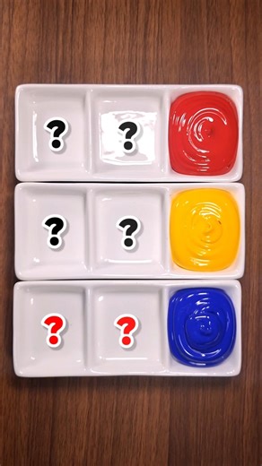 Mix Red + Yellow + Blue = New primary color #colormixing #satisfying #primarycolor