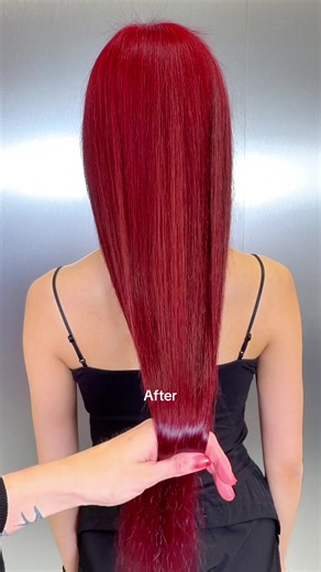 How does Vivid Red look on dark brown hair? #redhair #hairtok #hairdye #haircolor