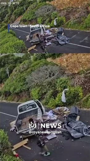 Security cameras capture truck plunge off Cape Town cliff