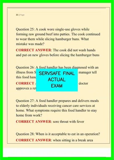 SERVSAFE FINAL ACTUAL EXAM video