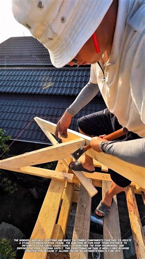 Manual Roof Truss Assembly Technique | Traditional Timber Framing.