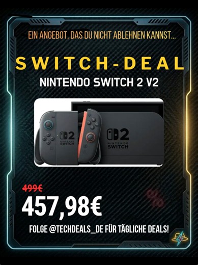 Ein Angebot, das du nicht ablehnen kannst... 🤌🎩⚡ Absoluter KRACHER-ALARM für alle Nintendo-Fans! Bei Cdiscount bekommt ihr aktuell die Nintendo Switch 2 (mit austauschbarem Akku) für nur 457,98 € inkl. Versand! 🎮💥 💡 Der Neukunden-Trick: Wenn du Neukunde bist, gib einfach im Warenkorb den Code HELLO10 ein – damit drückst du den Preis nochmal auf geniale 447,98 €! 💳 Bezahlung: Ganz entspannt per PayPal oder Kreditkarte. 📊 UNSER DEAL-RATING: ▫️ Gesamt-Deal: 8.5 / 10 ▫️ Hype-Faktor: 8,5 / 10 