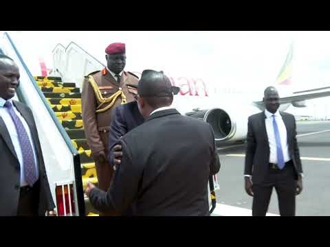 ጠቅላይ ሚኒስትር ዐቢይ አሕመድ (ዶ/ር) ለደቡብ ሱዳን ፕሬዝደንት ሳልቫ ኬር ማያርድት ያደረጉት አቀባበል