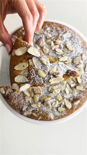 The easiest almond cake that's perfect for the holidays! 🍰 Recipe at: https://downshiftology.com/recipes/almond-cake/ | Downshiftology