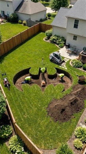 Normal Backyard Turns Into a Secret Batman Pool 🤯 #backyard #satisfying